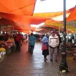 Walking through a market
