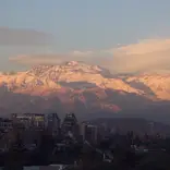 Andes mountains over the city of Santiago