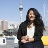 A US study abroad student in the Auckland viaduct