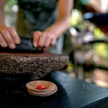 SFS Costa Rica Summer - mashing cacao seeds