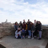 student group overlooking Siena