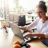 woman teaching English online