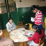 Children Working on Art Project in Nepal