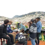 AMIGOS volunteers on a rooftop