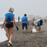Volunteers at the Beach Cleaning Project in Bilbao