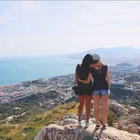 Students looking out over Malaga