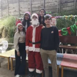 volunteers in an education center