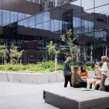 Students in Kelburn Courtyard