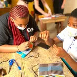 Woman volunteering in Ghana