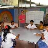 volunteer teaching in Cambodia