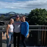 Students at Taronga Zoo with Sydney city views
