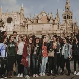 College students during orientation tour