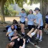 Students practicing triage