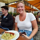 Students enjoying lunch in Berlin, Germany