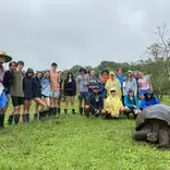 Galapagos Group with Giant Tortoise 