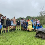 Galapagos Group with Giant Tortoise