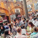Students gather for a welcome orientation in Dublin, Ireland.