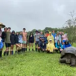 Galapagos Group with Giant Tortoise 