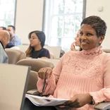 A Hybrid Executive MBA student in class
