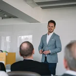 A student presenting in class