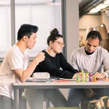 Students reviewing notes
