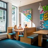 EF students studying in the Berlin school lounge