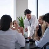 EF language year abroad students in a meeting at their internship in Munich