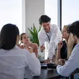EF language year abroad students in a meeting at their internship in Munich