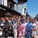 Tokyo student participants wearing kimonos