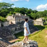 Student exploring the Mayan ruins in Mexico while studying abroad