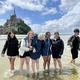 Students on the beach in France