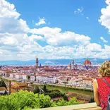Girl overlooking Florence skyline
