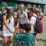 Students volunteering at school in the Dominican Republic