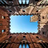 Looking up.