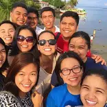 A group of students on an island in the Philippines