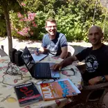 Spanish class in the garden