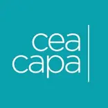 Teal stacked CEA CAPA logo with bar on right side