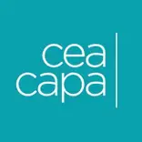Teal stacked CEA CAPA logo with bar on right side