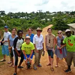 GHEI Volunteers on a village tour of Humjibre!