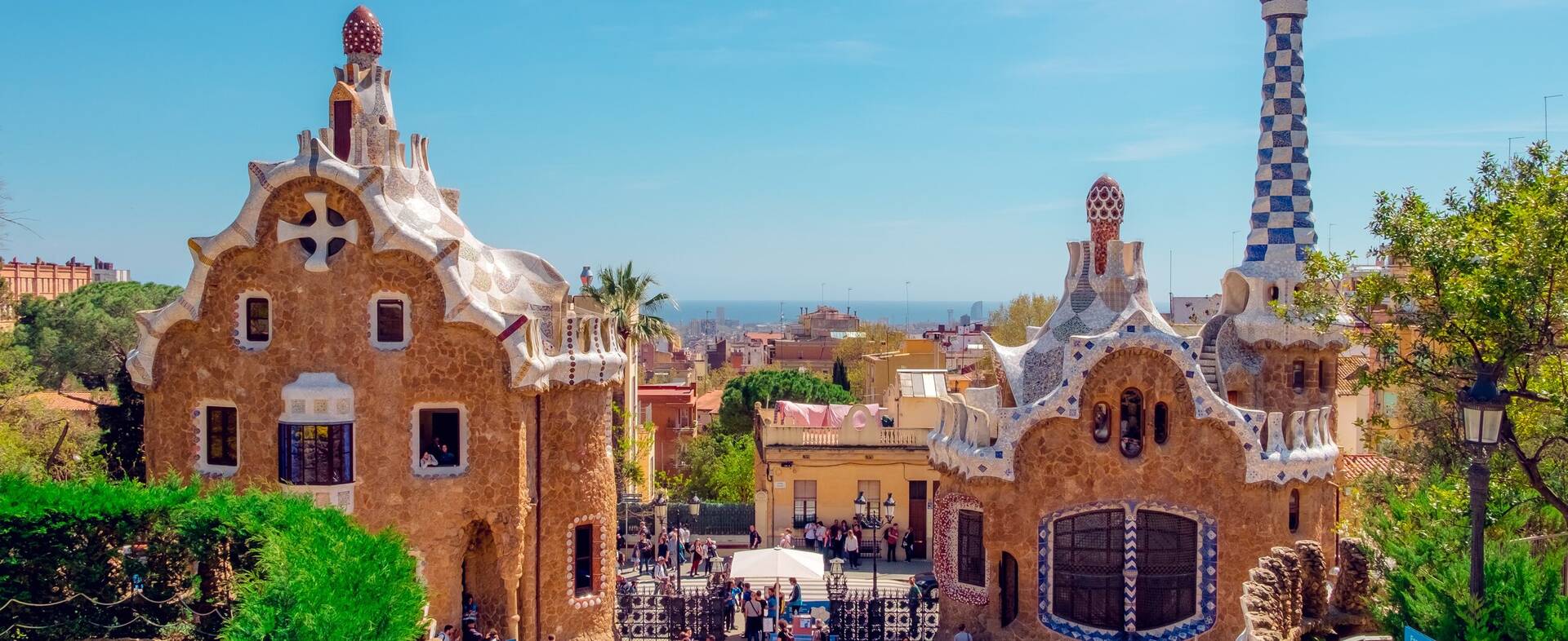 Gaudi art in parc guell barcelona
