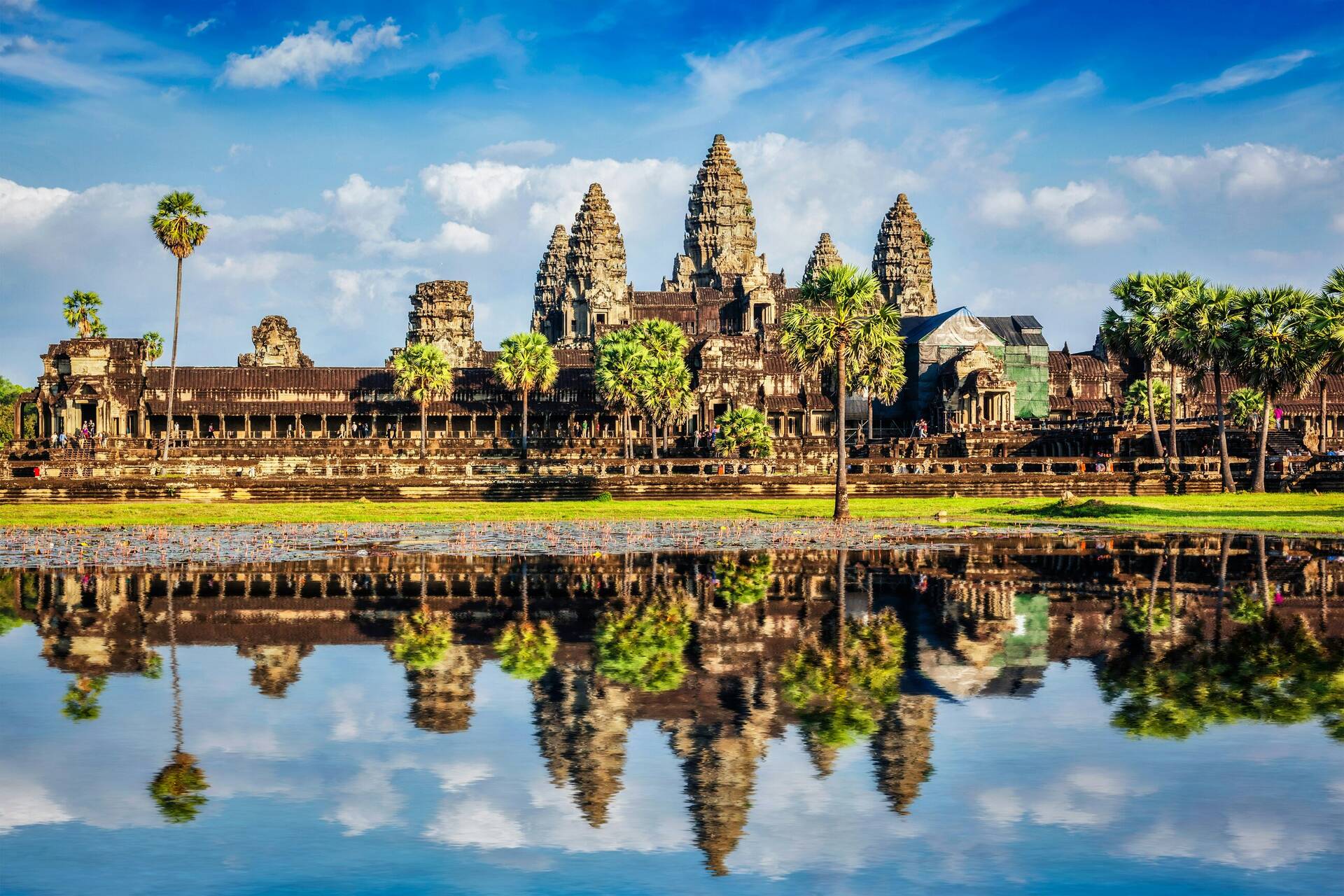 Angkor Wat reflected in the water 