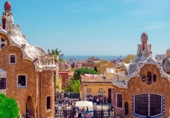 Gaudi art in parc guell barcelona