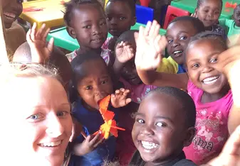 The kids in a local crèche supported by butterfly