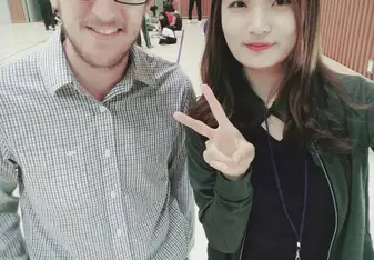 A picture with one of my coteachers