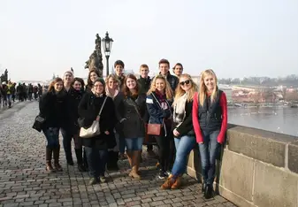 Group photo from our weekend trip to Prague
