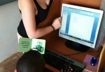 Nina teaching in resource center