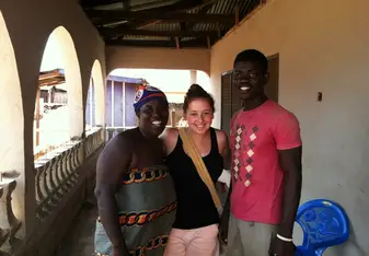 Nina with host family