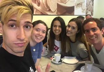 Coffee with some of my UB friends