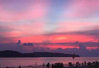 colorful sunset over beach in Malaysia