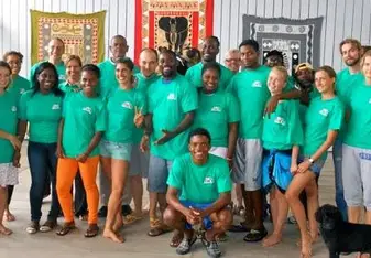 volunteers and instructors in the Caribbean  